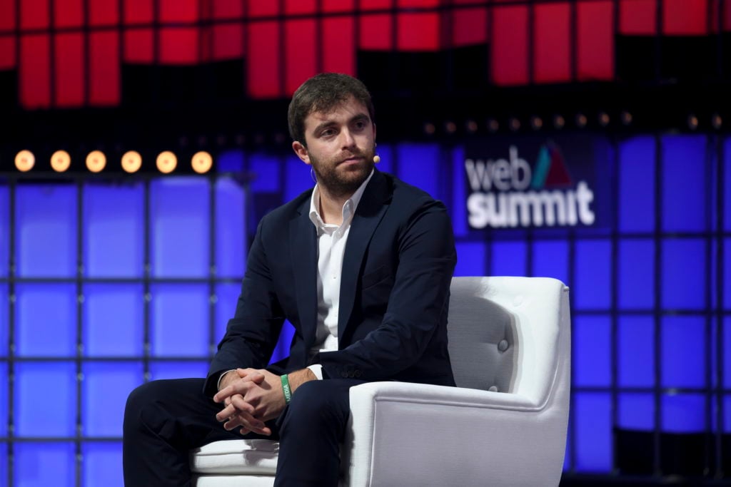 Transfer expert Fabrizio Romano at a web summit.