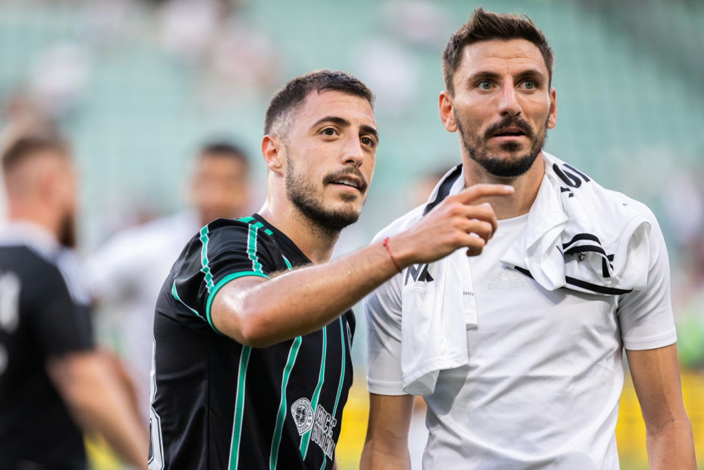 Josip Juranovic (L) of Celtic FC and Filip Mladenovic (R) of