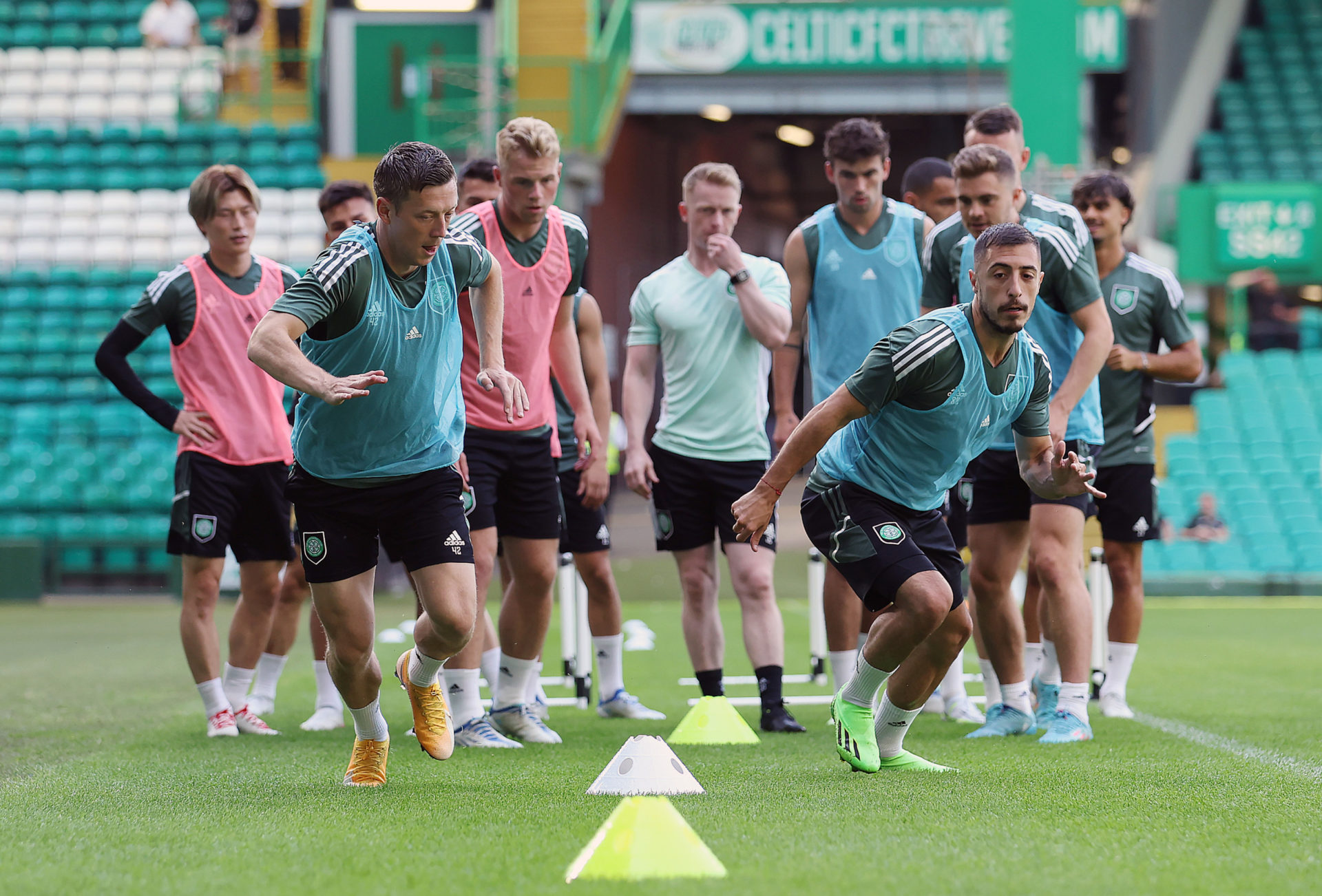 Celtic in training at Celtic Park