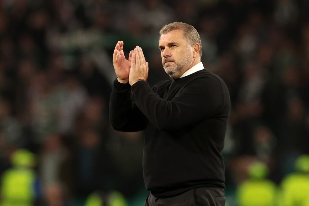 Celtic boss Ange Postecoglou applauds the fans