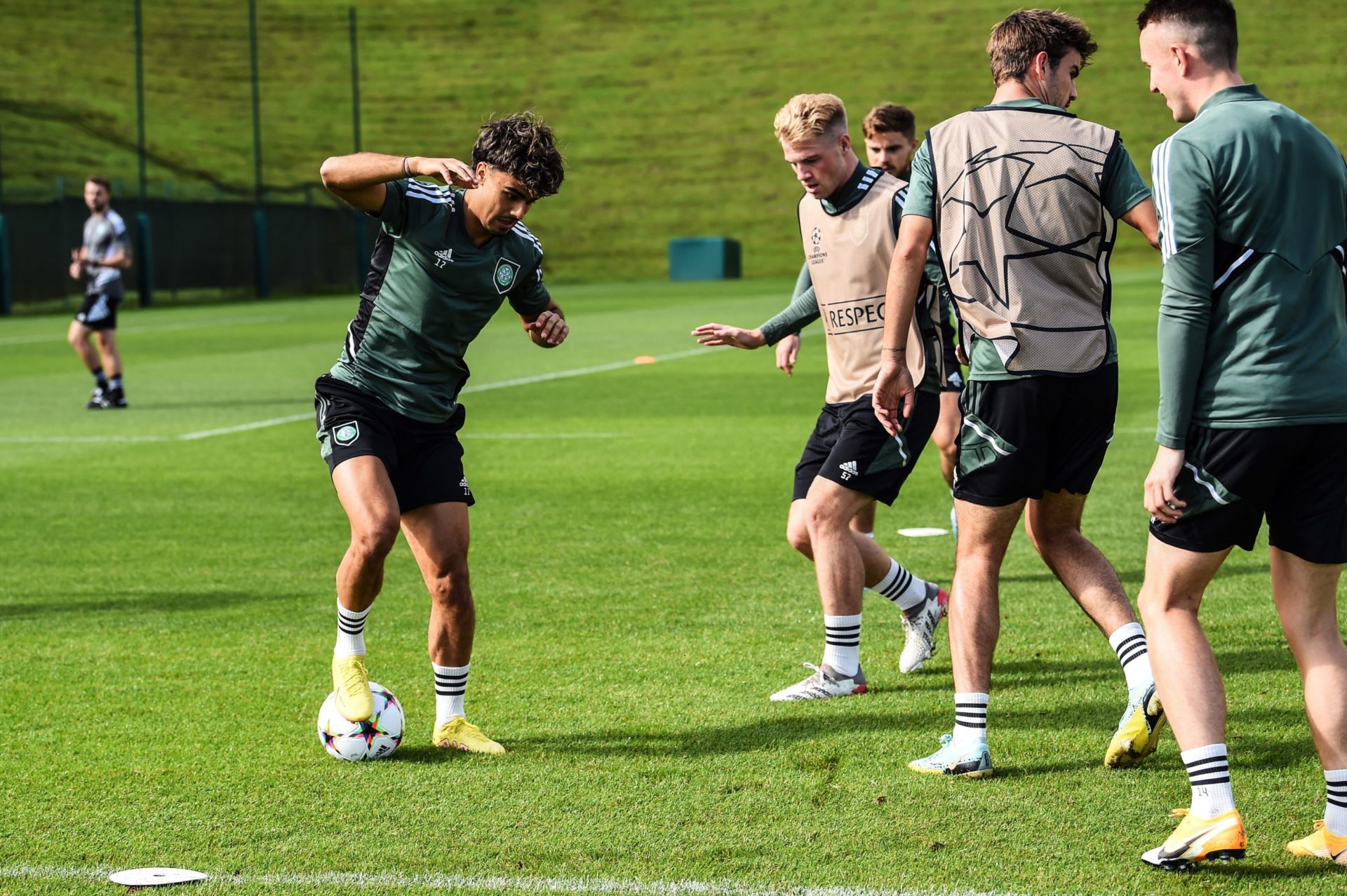 Celtic players train at Lennoxtown