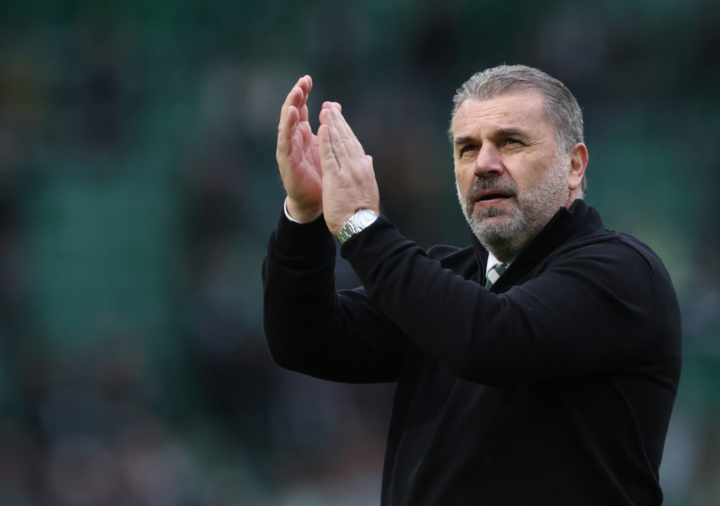 Ange Postecoglou applauds the Celtic Park faithful