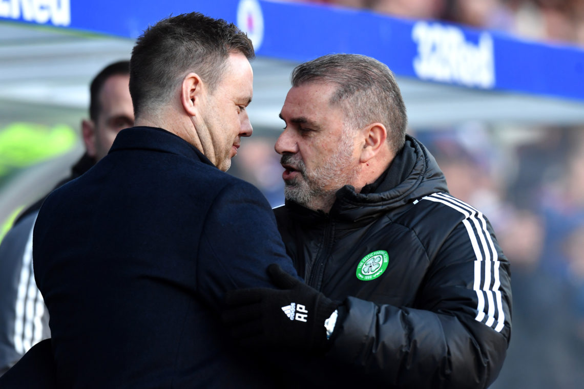 The origins of Ange Postecoglou and Michael Beale "lucky" chat as Celtic Park DJ gets involved