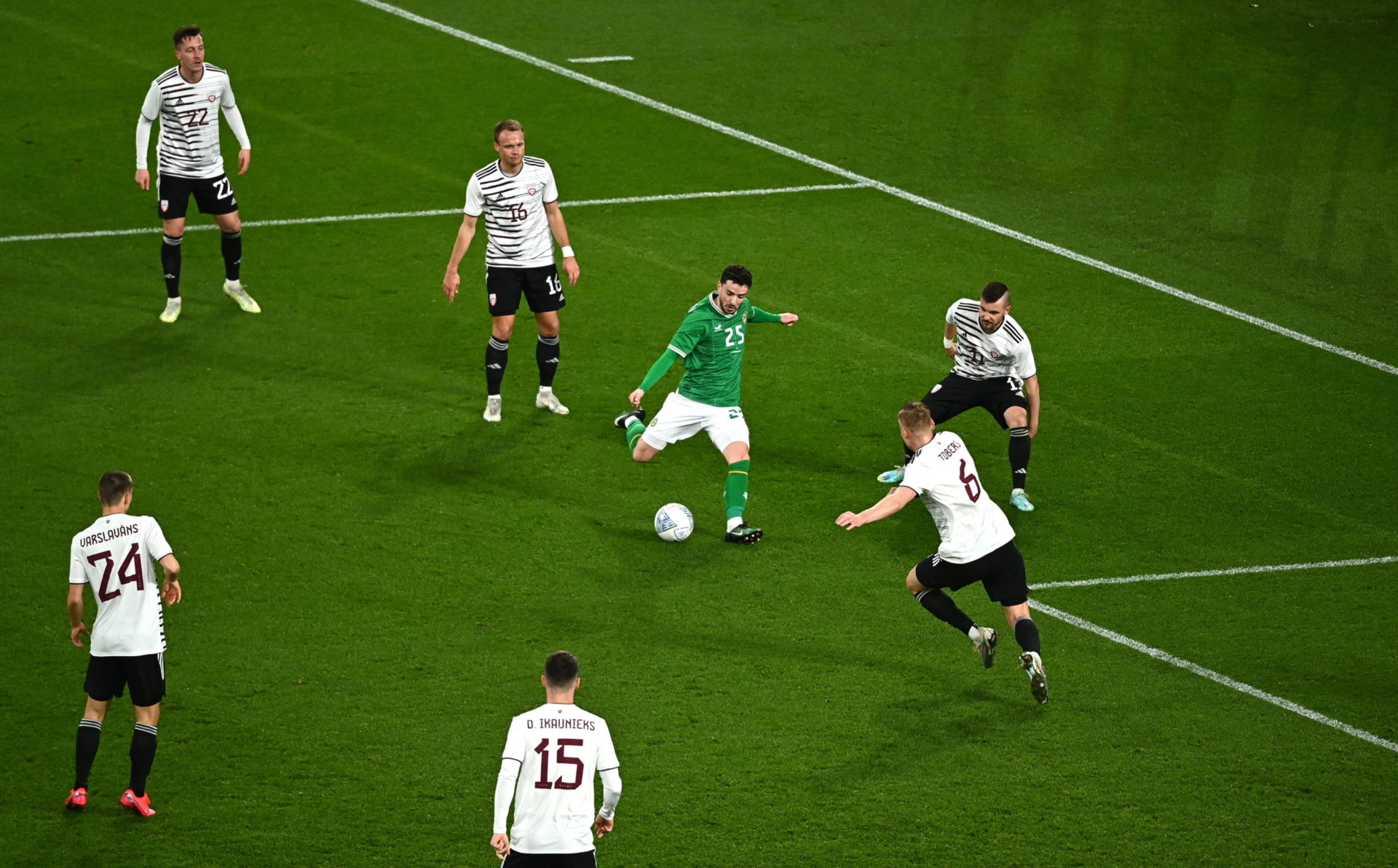 Johnston embarked on a mazy run against Latvia
