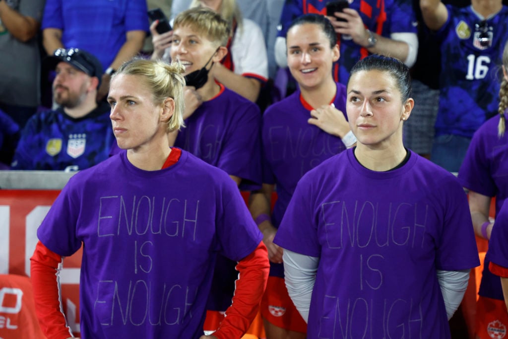 Canada players protested at the recent SheBelieves Cup