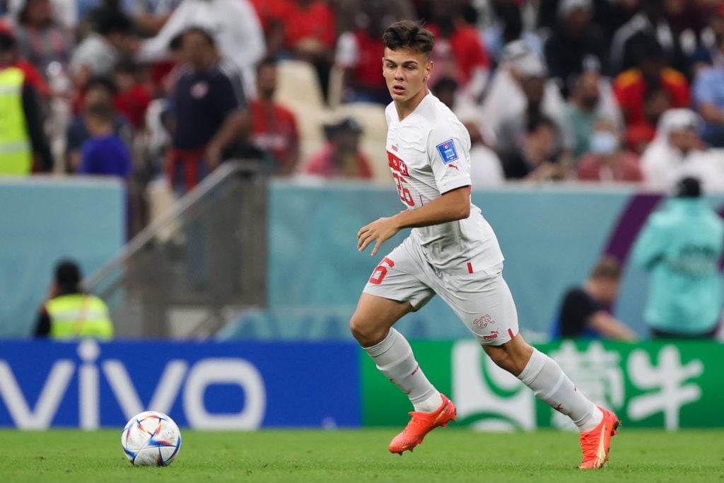 Former Celtic target Ardon Jashari in action for Switzerland in the 2026 World Cup vs Portugal.