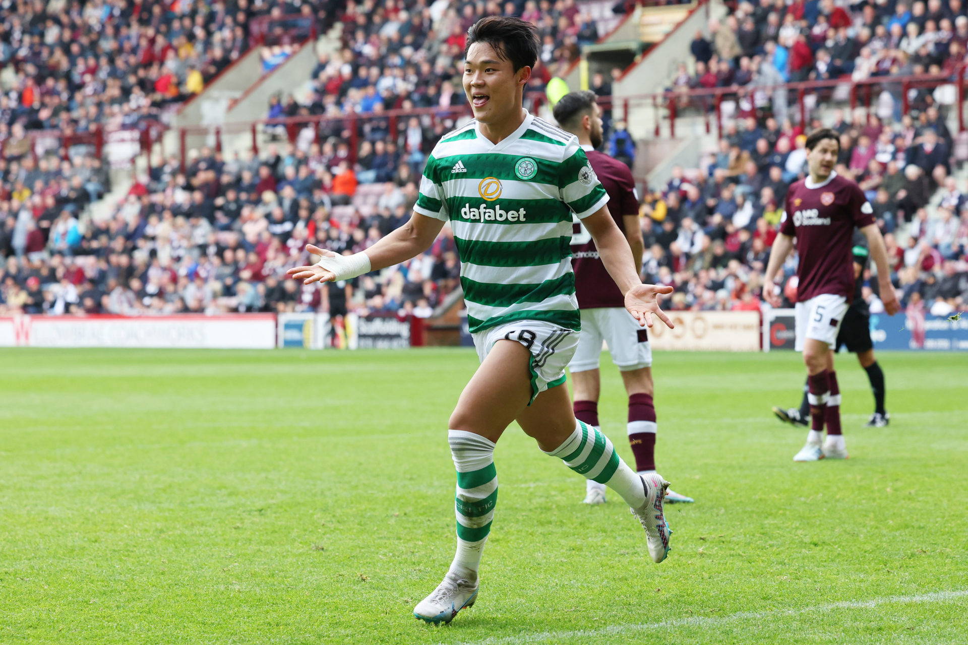Hyeongyu Oh thanks the Celtic fans on Instagram after Tynecastle title win