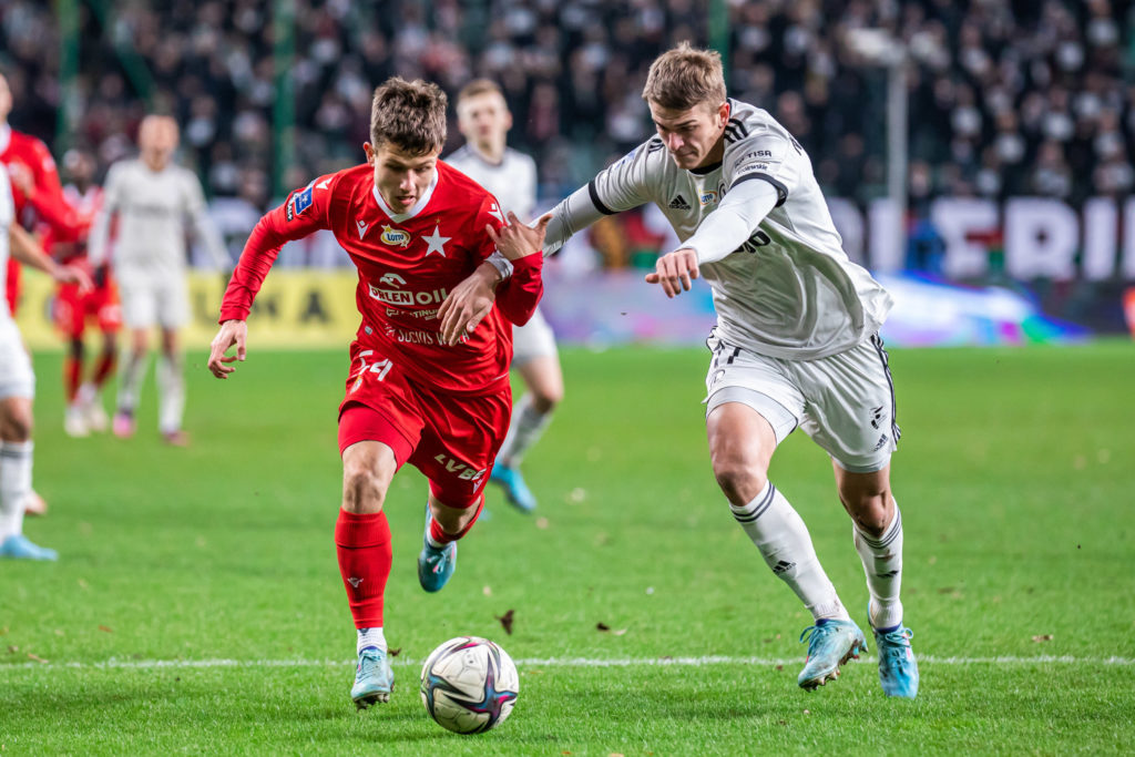 Piotr Starzynski (L) of Wisla and Maik Nawrocki (R) of Legia