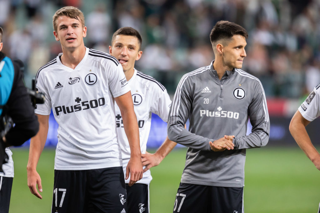 Maik Nawrocki (L) and Bartosz Kapustka (R) of Legia seen