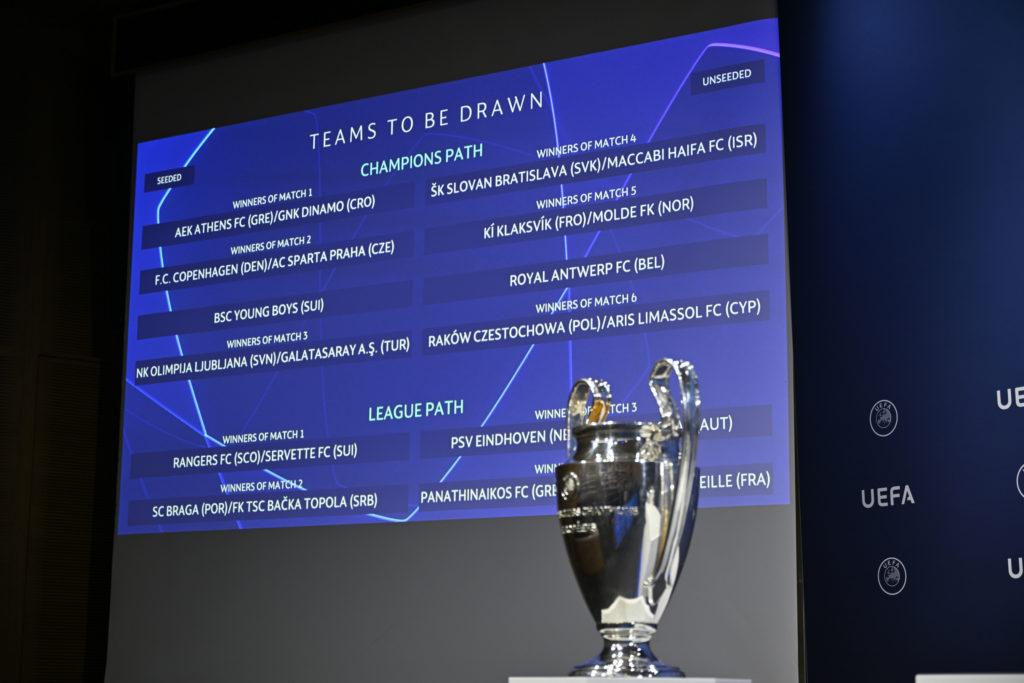 UEFA Champions League 2023/24 Play-offs Round Draw