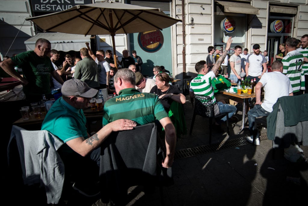 Celtic Fans In The Centre For Rome