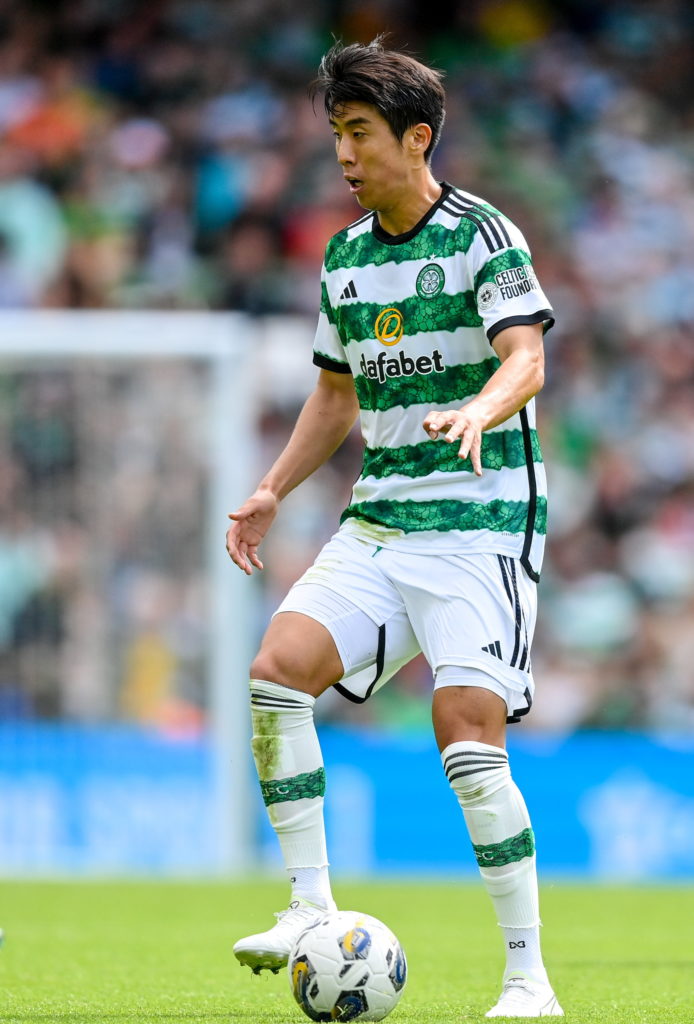 Hyeongyu Kwon of Celtic during the pre-season friendly match between Celtic and Wolverhampton Wanderers at the Aviva Stadium in Dublin