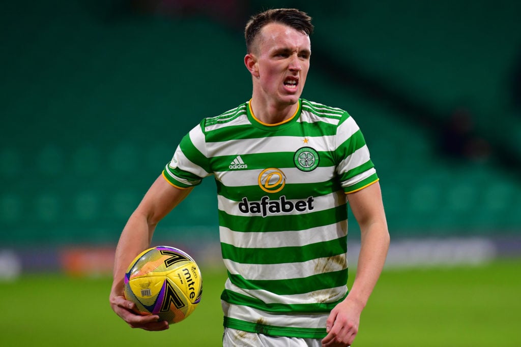 David Turnbull reacts while playing for Celtic against Raith Rovers