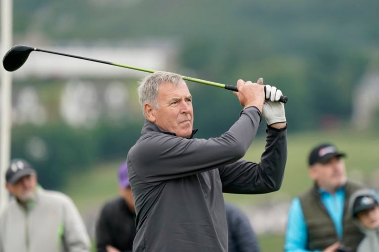 Former Celtic goalkeeper Packie Bonner in action during the Celebrity Series prior to the Irish Legends presented by McGinley Foundation at Rosapen...