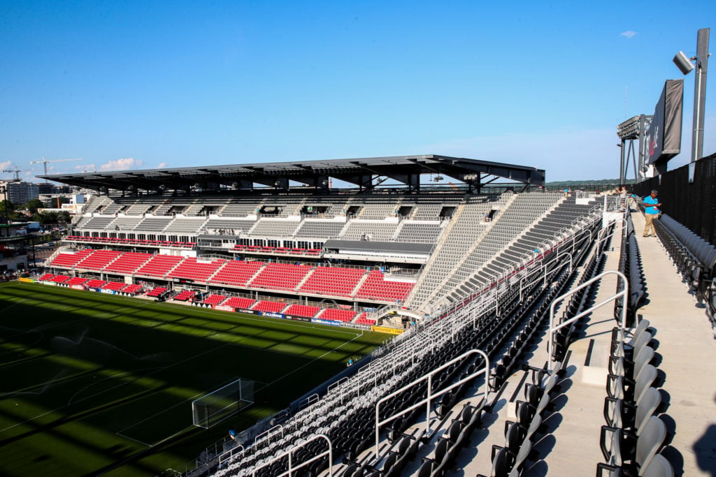 A general internal view of Audi Field, home stadium of of DC United prior to the MLS match between DC United and Colorado Rapids at Audi Field on J...