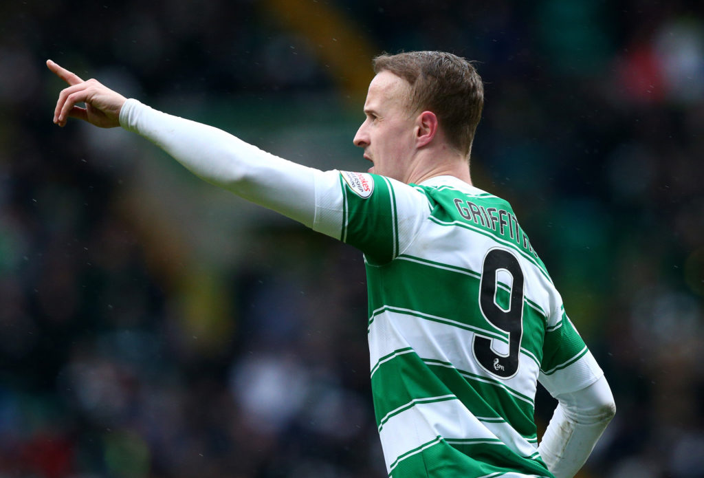 Leigh Griffiths celebrating after scoring for Celtic against Ross County.