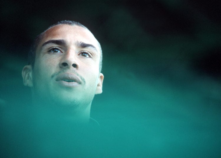 May 22 2001:  Portrait of Henrik Larsson during the Launch of the New Xai Football Boot at Celtic Park .   Mandatory Credit: Shaun Botterill/ALLSPORT