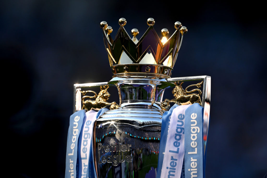 A general view of the Premier League trophy