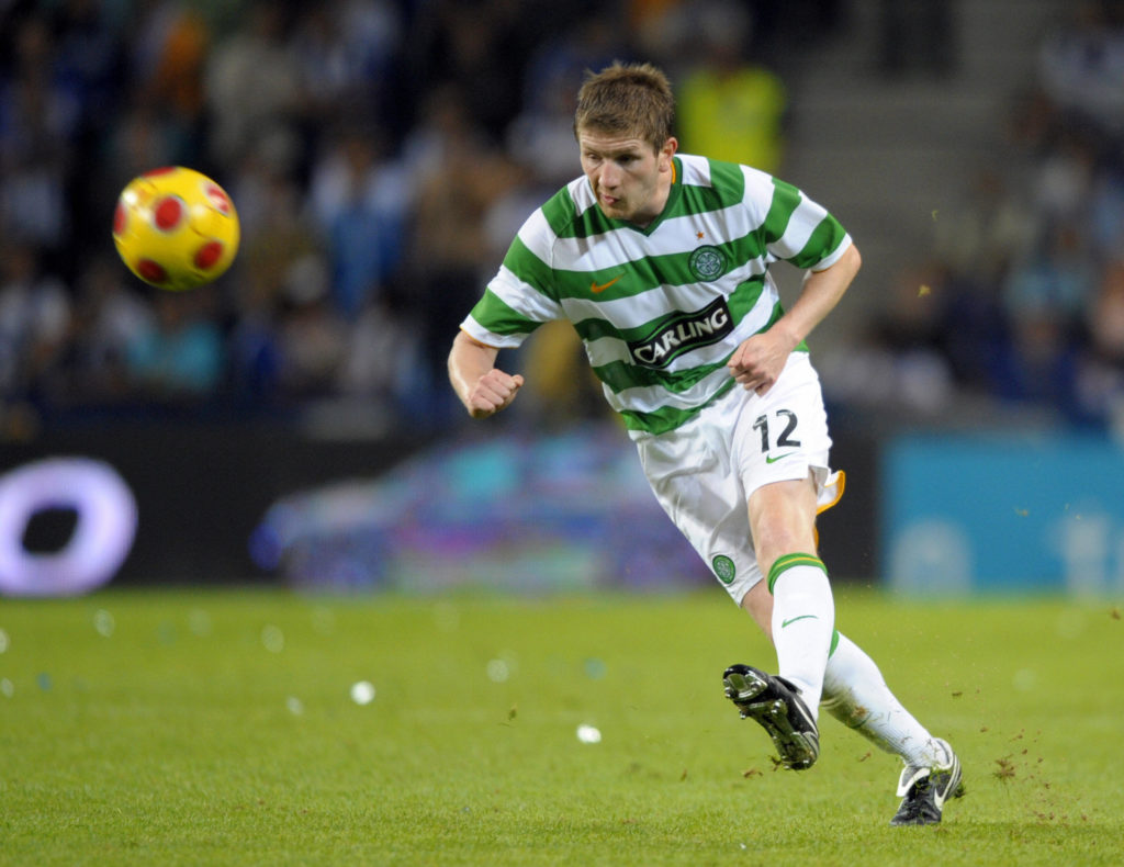 Celtic FC's player Mark Wilson kicks the
