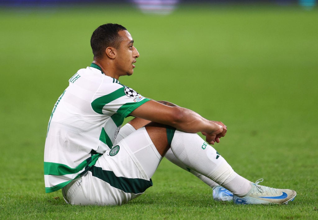 Adam Idah of Celtic shows dejection after the UEFA Champions League 2024/25 League Phase MD6 match between Borussia Dortmund and Celtic FC at BVB S...