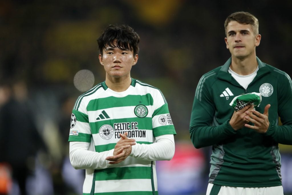 DORTMUND - (l-r) Hyunjun Yang of Celtic FC , Maik Nawrocki of Celtic FC during the UEFA Champions League match between Borussia Dortmund and Celtic...