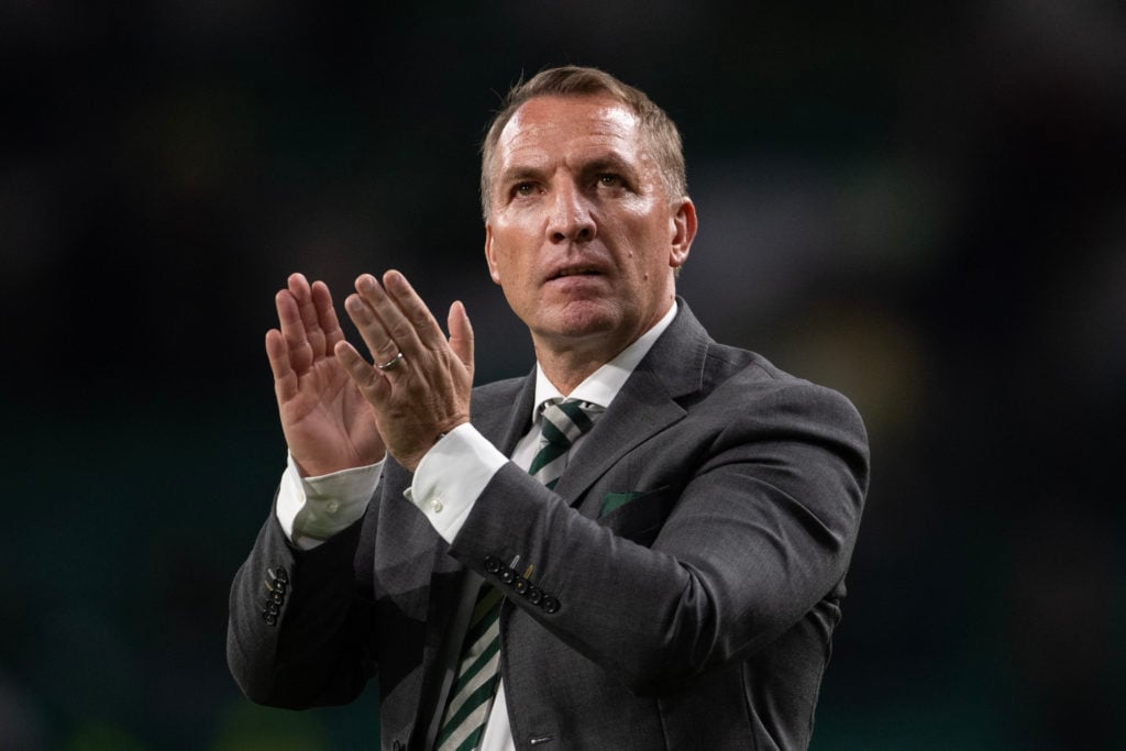 Brendan Rodgers, Manager of Celtic,acknowledges the fans following the UEFA Champions League 2024/25 League Phase MD1 match between Celtic FC and S...