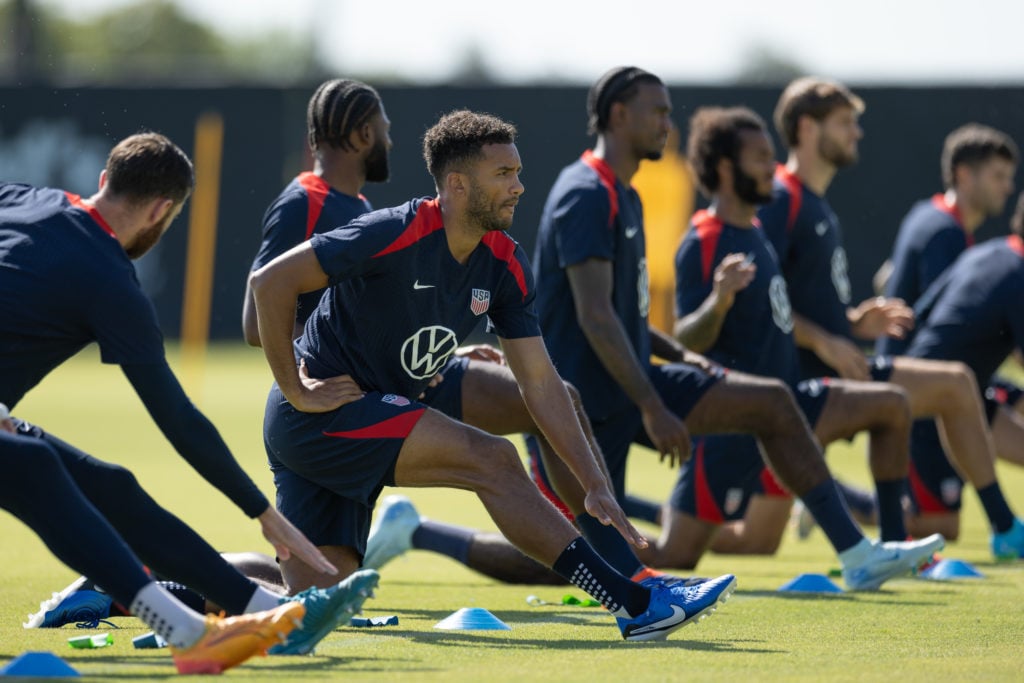 Auston Trusty of the United States warm-up during USMNT Training atSt. David's Performance Center on October 9, 2024 in Austin , Texas.