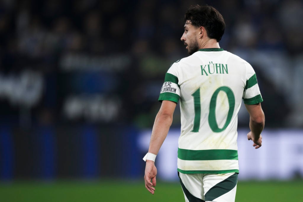 Nicolas Kuhn of Celtic FC looks on during the UEFA Champions League 2024/25 league phase football match between Atalanta BC and Celtic FC. The matc...