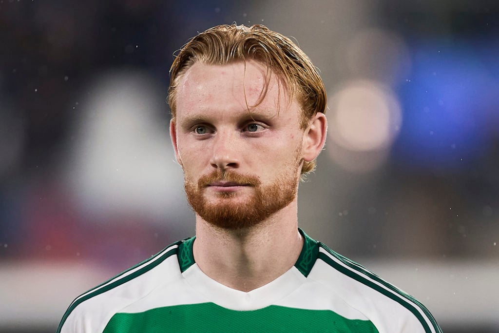 Celtic's Liam Scales looks on during the UEFA Champions League 2024/25 League Stage MD3 match between Atalanta BC and Celtic FC at Stadio di Berga...