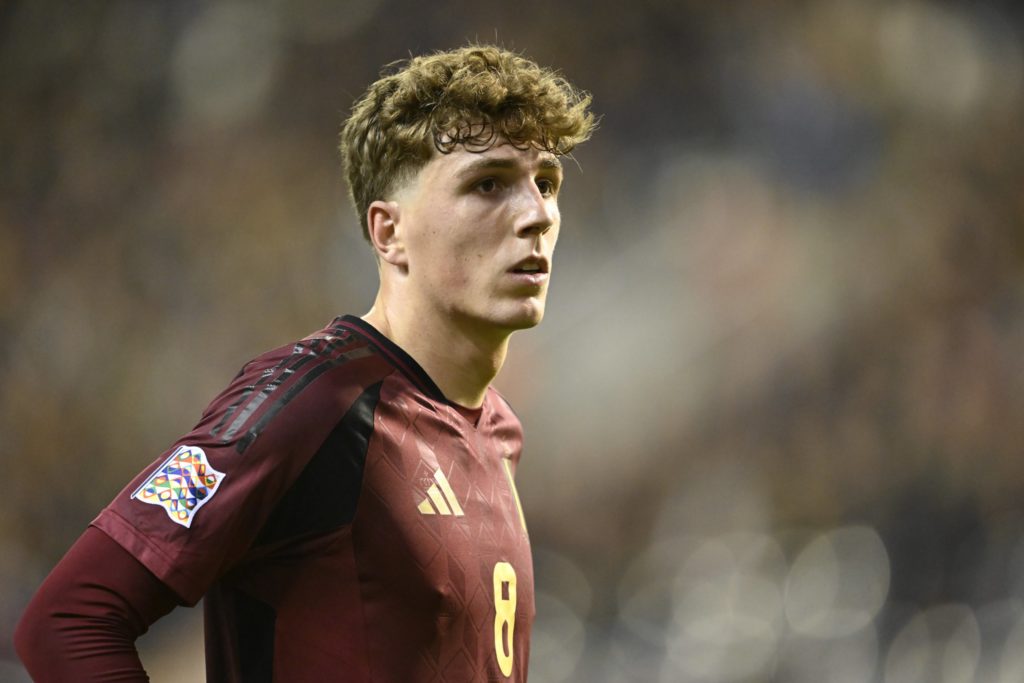 Arne Engels midfielder of Belgium during the UEFA Nations League tournament League A Phase Group A2 match between Belgium and Italy