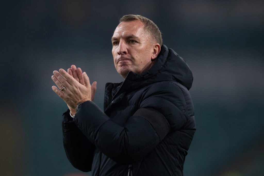 Brendan Rodgers, Manager of Celtic, acknowledges the fans following the UEFA Champions League 2024/25 League Phase MD4 match between Celtic FC and ...