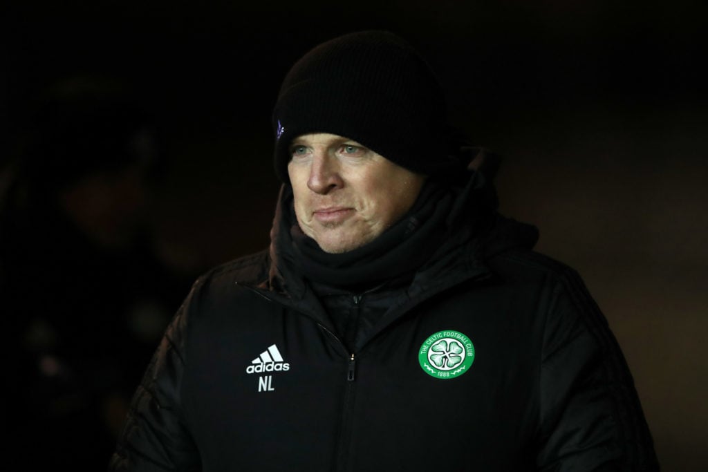 Neil Lennon watches on before Kilmarnock vs Celtic