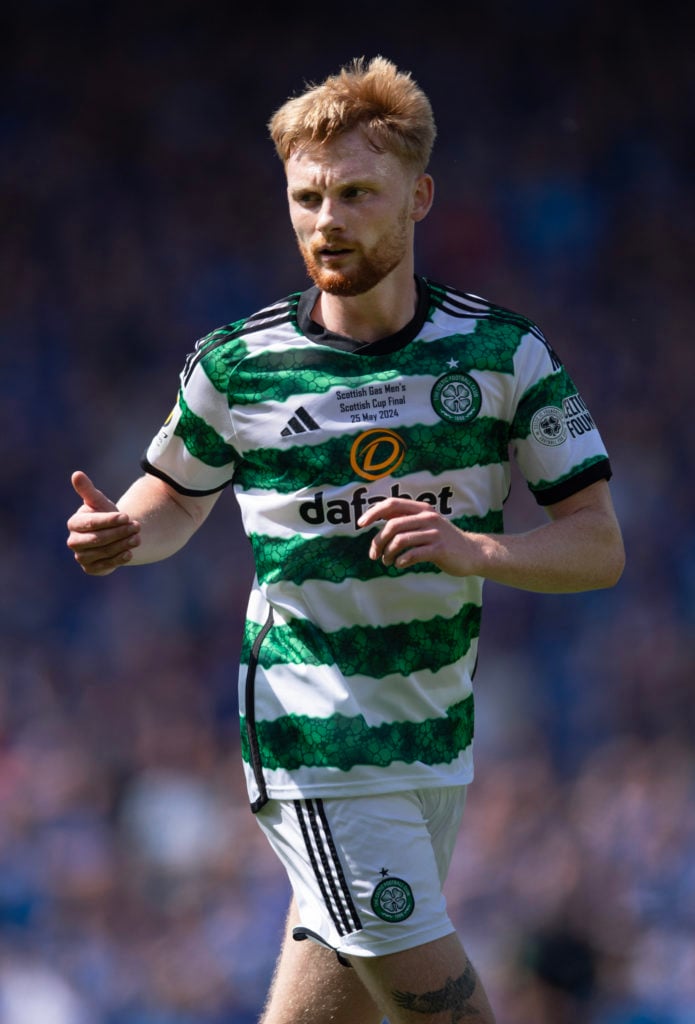 Liam Scales of Glasgow Celtic FC in action during the Scottish Gas Mens Scottish Cup Final between Celtic and Rangers at Hampden Park on May 25, 20...