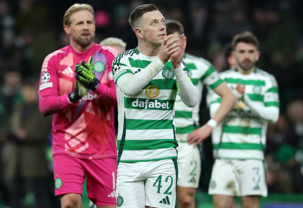 Callum McGregor of Celtic is seen at full time during the UEFA Champions League 2024/25 League Phase MD7 match between Celtic FC and BSC Young Boys...