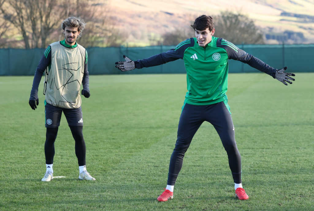 Paulo Bernardo of Celtic is seen during the UEFA Champions League 2024/25 League Phase MD8 training and press conference at Villa Park