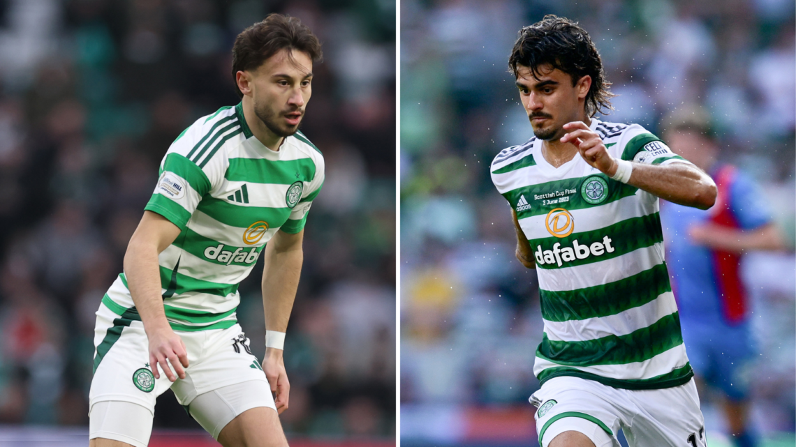 Split image of Nicolas Kuhn and Jota at Celtic