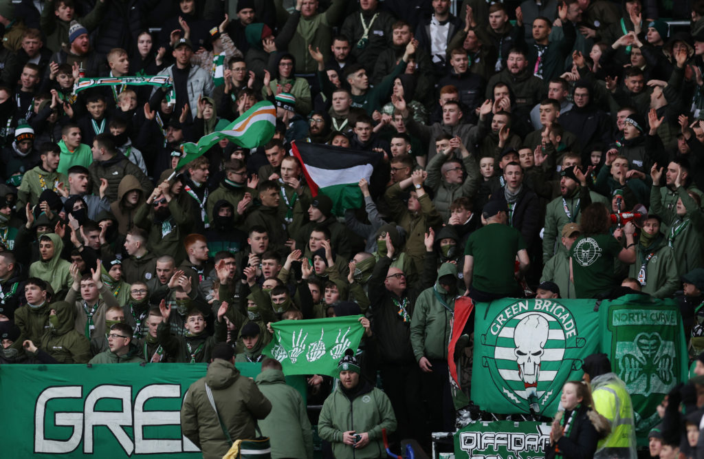 The Green Brigade during Celtic vs Livingston in the Scottish Premiership
