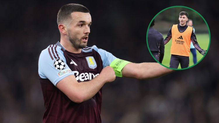 John McGinn at Aston Villa, with an inset of Kieran Tierney (top right)