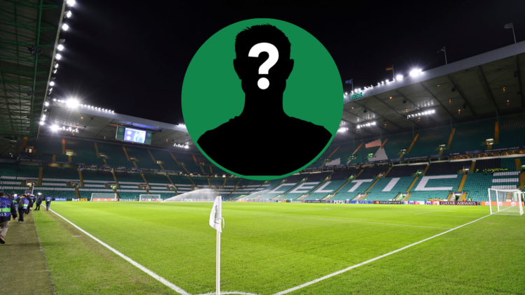 General view of Celtic Park before match. Inset, blank face with question mark.