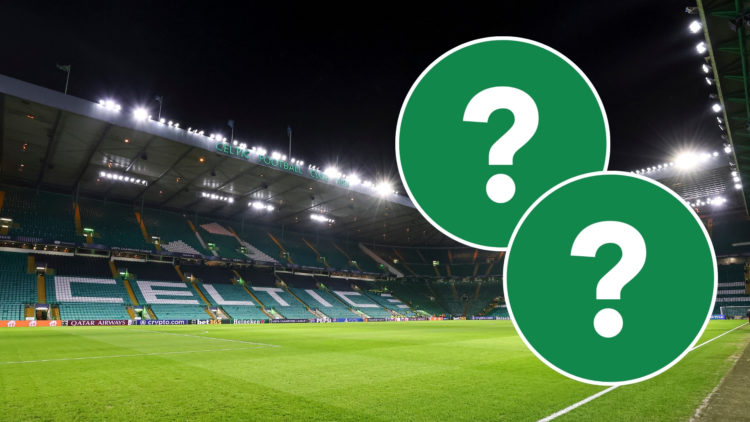 Celtic Park background with two question mark insets.