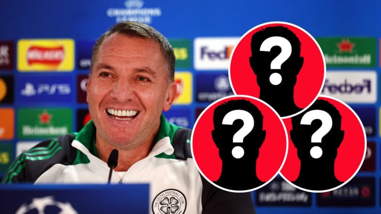 Celtic manager Brendan Rodgers is seen during the UEFA Champions League 2024/25 League Knockout Play-off first leg Training And Press Conference at...