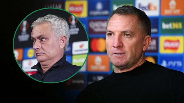 Brendan Rodgers with Jose Mourinho inset to left