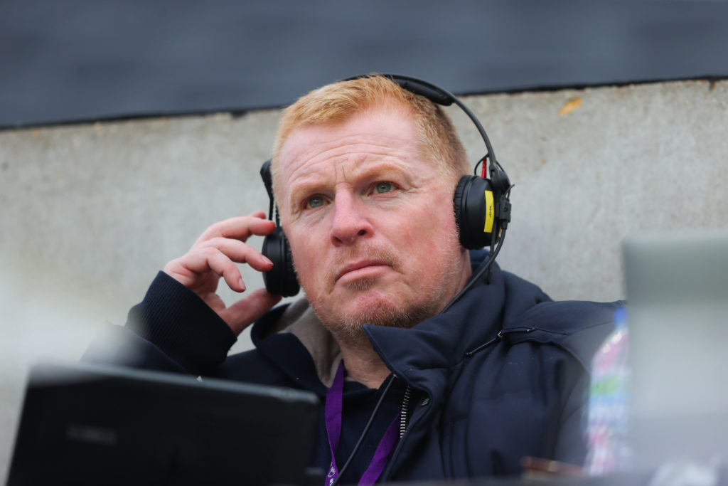 Neil Lennon, former Celtic, Omonia Nicosia and Bolton Wanderers manager, looks on from the stands during the Premier League match between Newcastle United and Leicester City at St. James Park