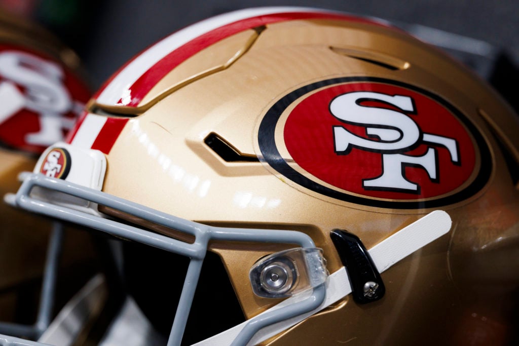 A helmet of the San Francisco 49ers