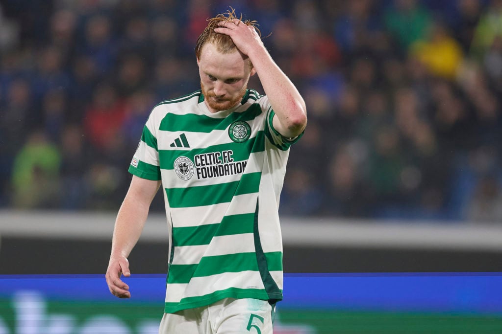 Liam Scales in action for Celtic against Atalanta in the Champions League.