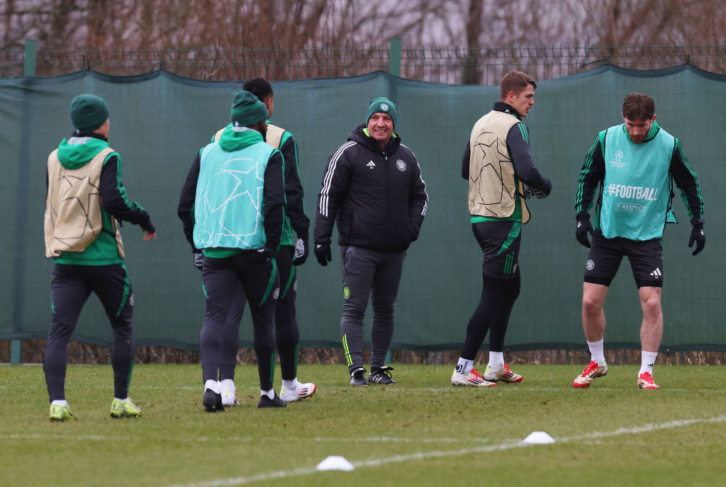 Celtic FC Training And Press Conference - UEFA Champions League 2024/25 League Knockout Play-off First Leg