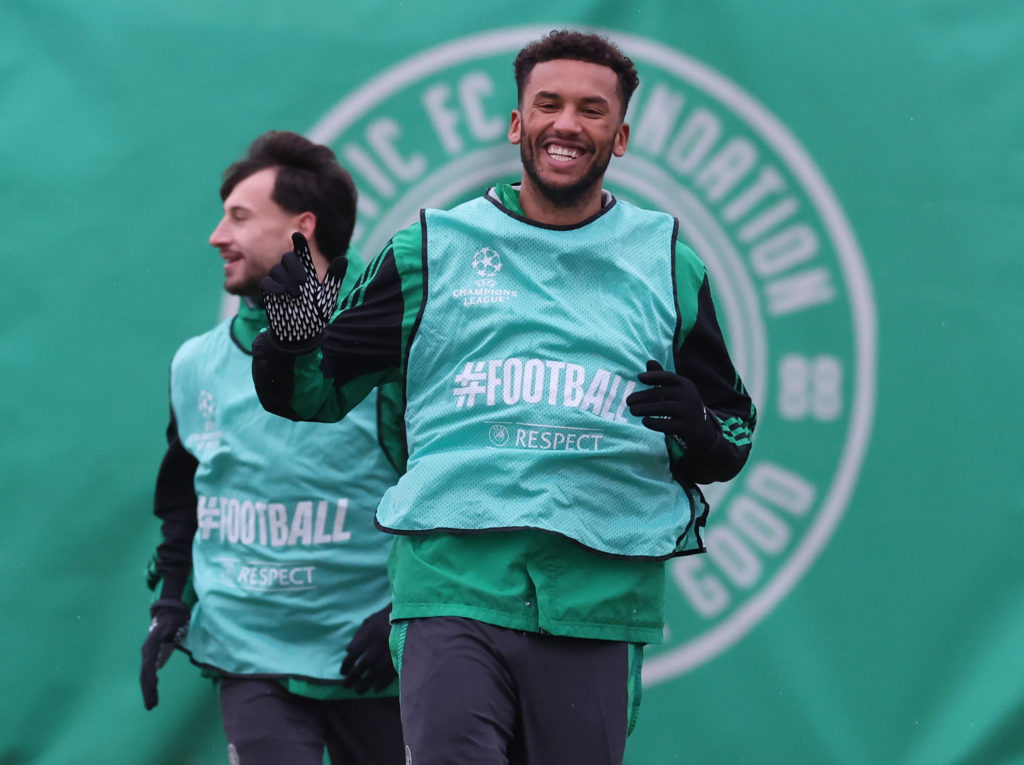 Celtic FC Training And Press Conference - UEFA Champions League 2024/25 League Knockout Play-off First Leg