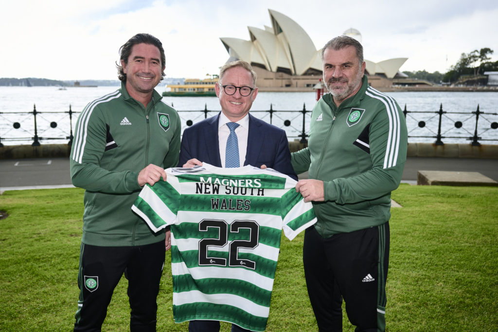 Ange Postecoglou and Harry Kewell on Celtic duty in their native Australia.