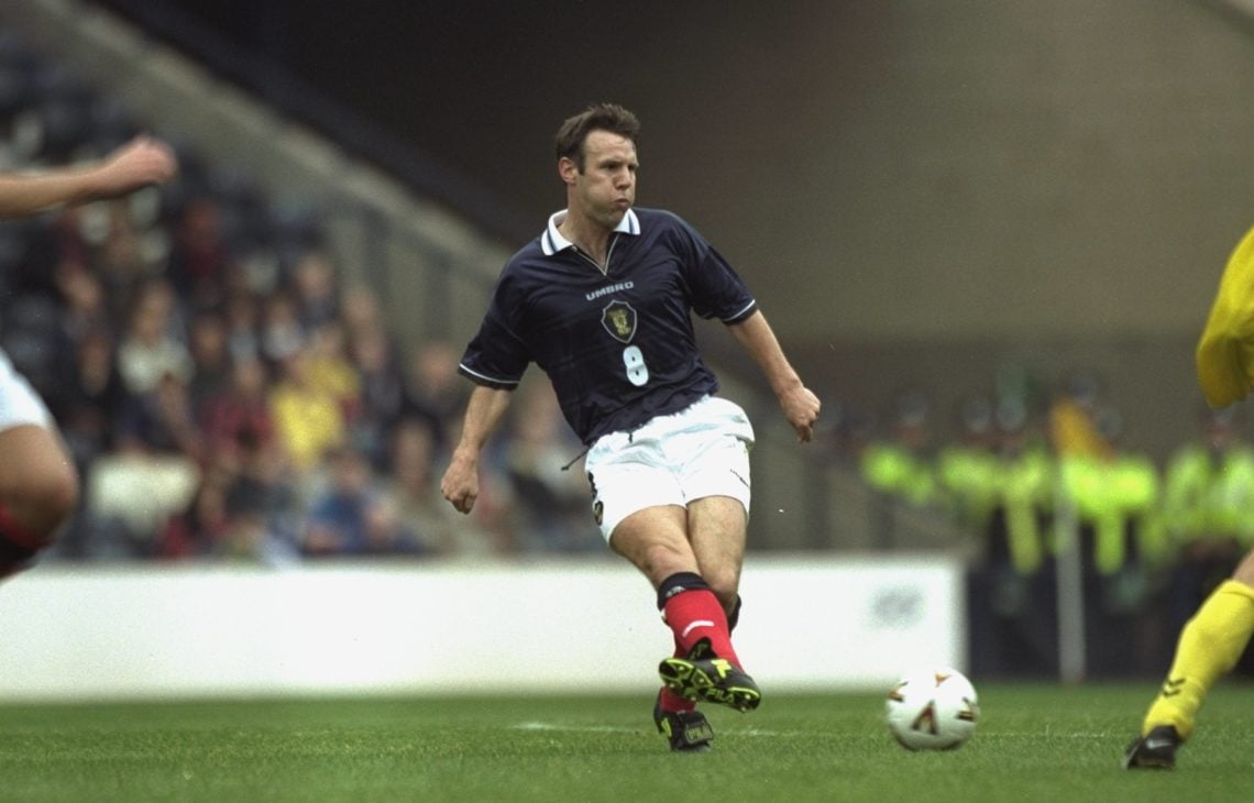 9 Oct 1999:  Craig Burley of Scotland during The Euro 2000 Qualifier between Scotland and Lithuania at Hampden Park in Glasgow, Scotland. The game ...
