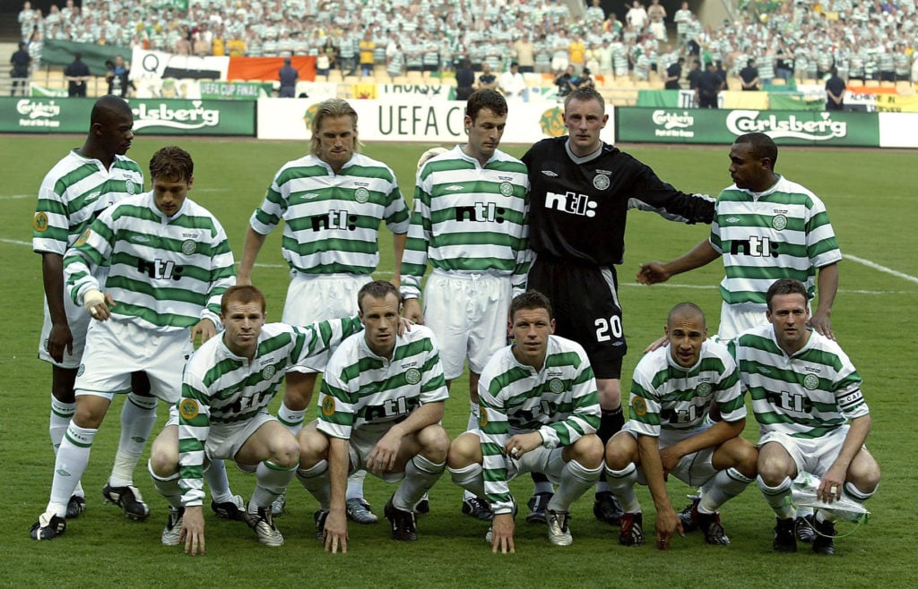 Celtic team during the UEFA Cup Final match